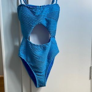 Adjustable Blue One Piece Swimsuit